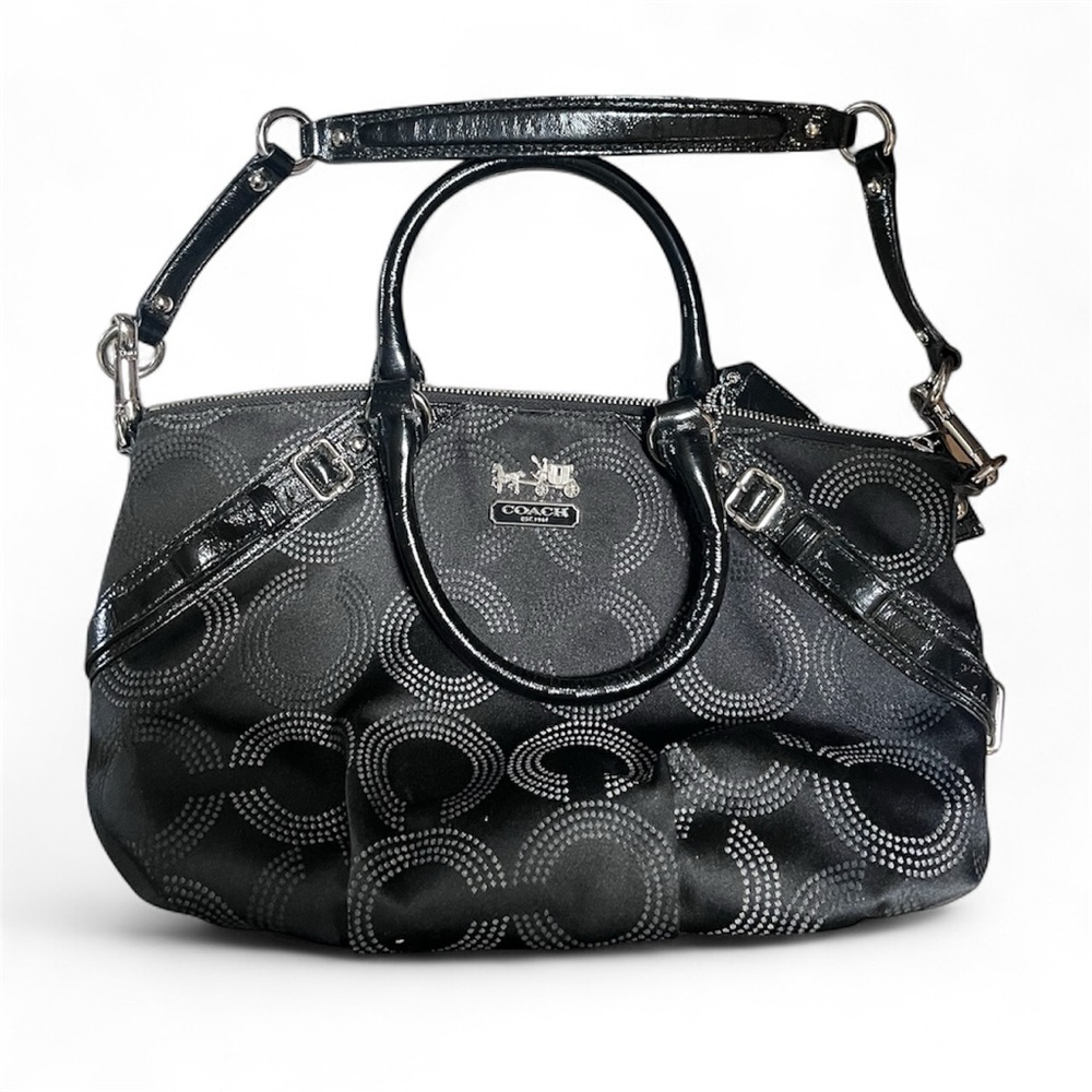 Coach Madison Sophia Dotted Op Art Satchel Bag - Picture 2 of 9